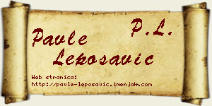 Pavle Leposavić vizit kartica